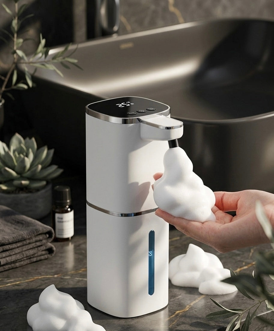 Smart Sensor Soap Dispenser for Kitchen, Automatic Touchless Foam Liquid Dispenser with Rechargeable, Bathroom Sink, Restaurant
